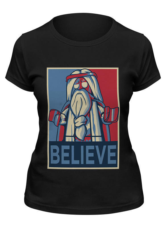

Футболка женская Printio Believe черная S, Черный, Believe