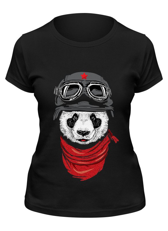 

Футболка женская Printio Soviet panda черная S, Черный, Soviet panda