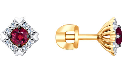 

Серьги из красного золота AllTime 6028017_s, корунд искусственный\бриллиант, 6028017_s