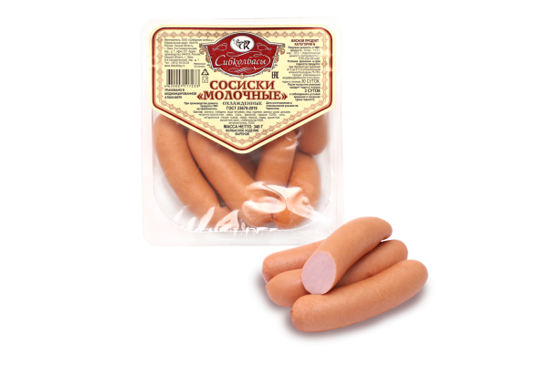 

Сосиски Сибирские колбасы Молочные 340 г
