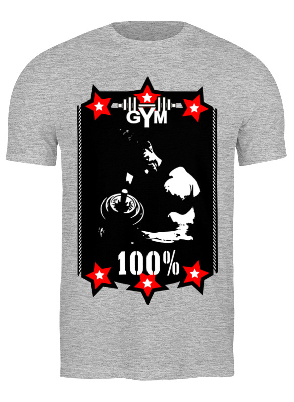 

Футболка мужская Printio Gym 100% серая S, Серый, Gym 100%