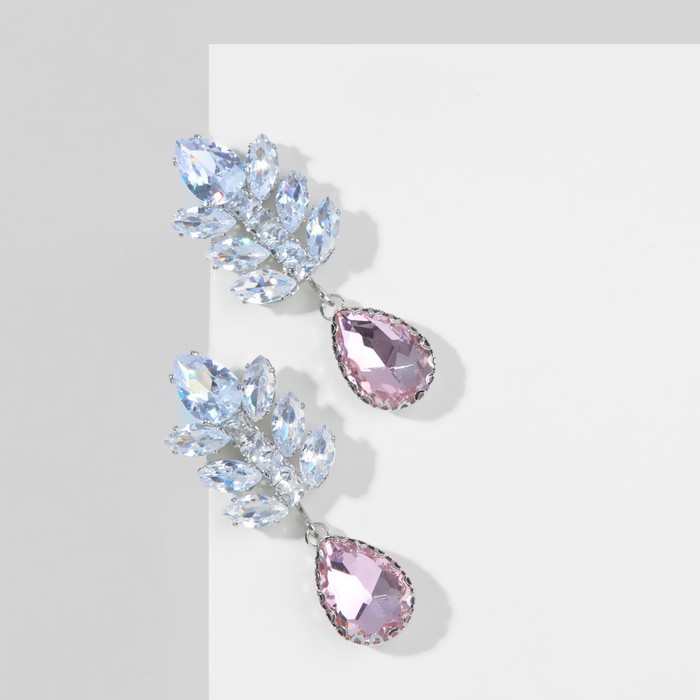 

Серьги из металла Queen Fair 9691697, стекло; фианит, 9691697