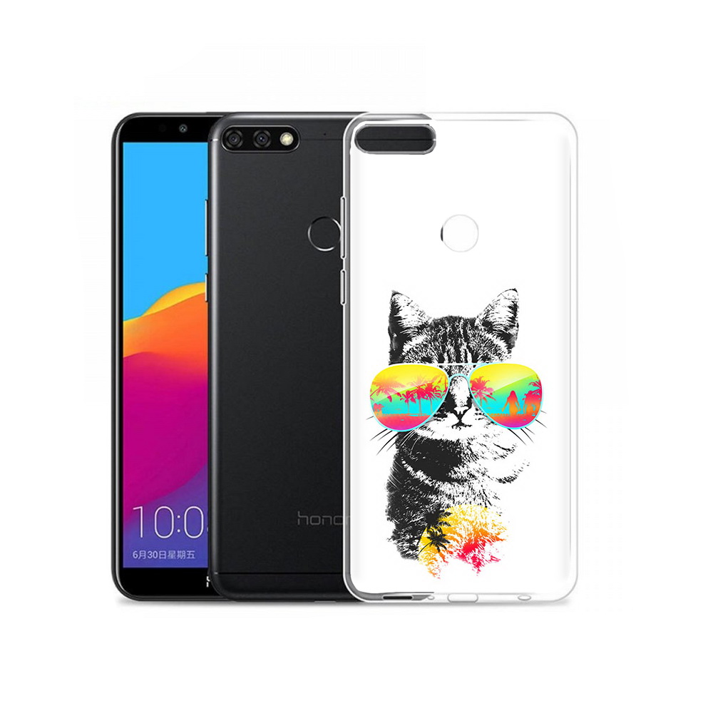 

Чехол MyPads Tocco для Honor 7C Pro крутой кот (PT113786.47.425), Прозрачный, Tocco