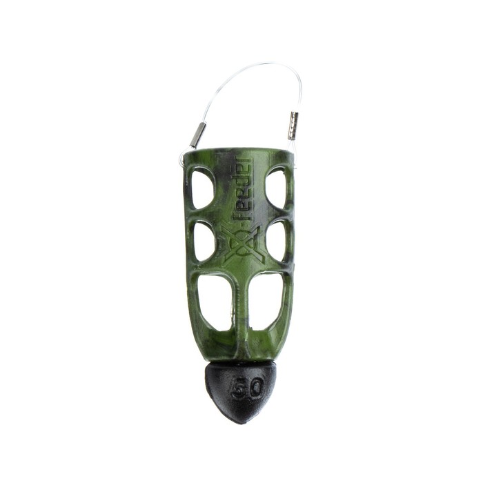 

Груз-кормушка пластиковая X-FEEDER PL CAMO BULLET METEOR M, цвет камо, 50 г, 30 мл, Зеленый
