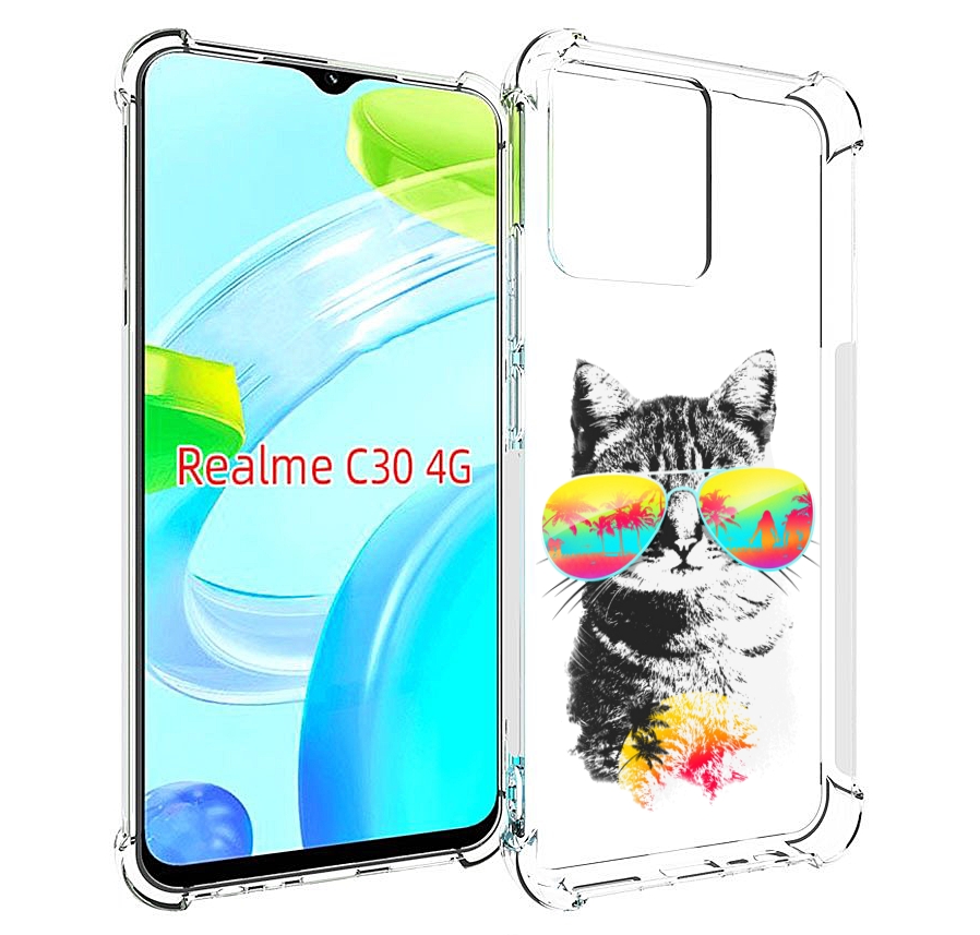 

Чехол MyPads крутой кот для Realme C30 4G / Narzo 50i Prime, Прозрачный, Tocco