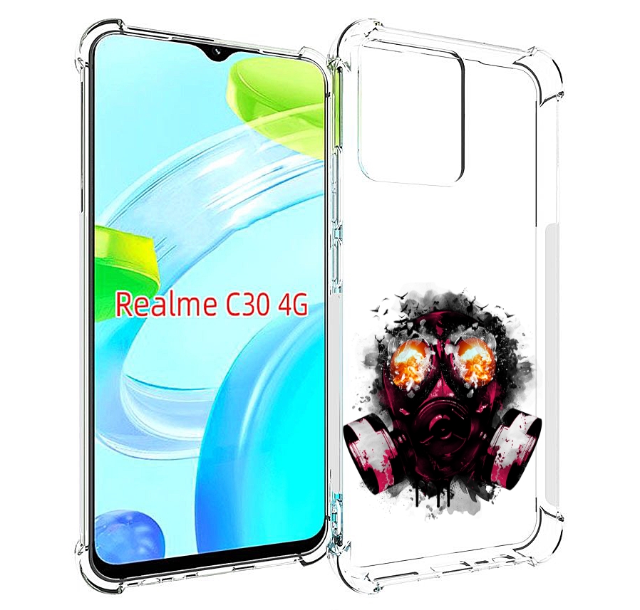 

Чехол MyPads красный противогаз для Realme C30 4G / Narzo 50i Prime, Прозрачный, Tocco