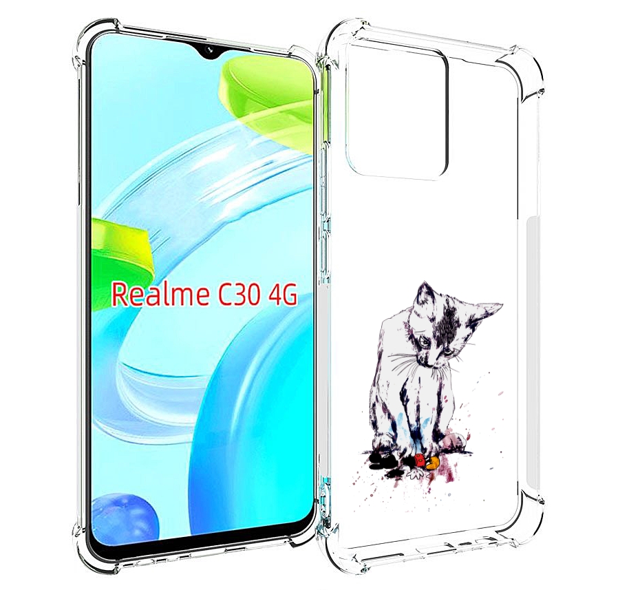 

Чехол MyPads кот и микки для Realme C30 4G / Narzo 50i Prime, Прозрачный, Tocco
