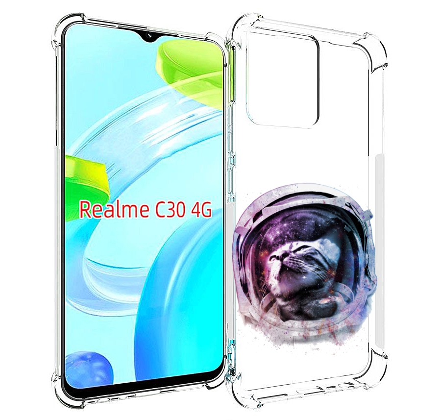 

Чехол MyPads кот в шлеме для Realme C30 4G / Narzo 50i Prime, Прозрачный, Tocco