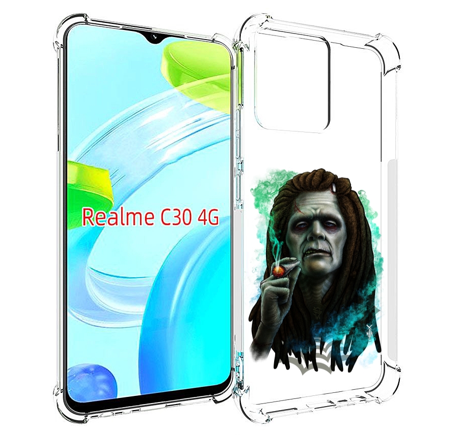 

Чехол MyPads зеленый мужчина с сигаретой для Realme C30 4G / Narzo 50i Prime, Прозрачный, Tocco
