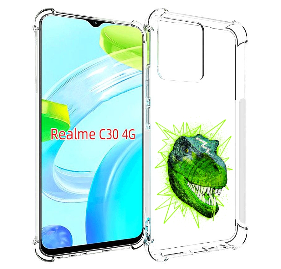 

Чехол MyPads зеленый динозавр для Realme C30 4G / Narzo 50i Prime, Прозрачный, Tocco