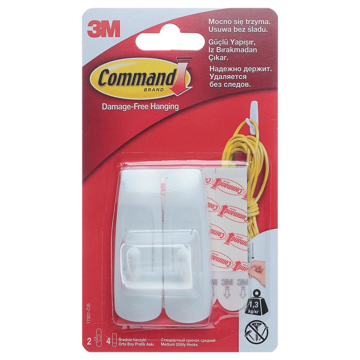 

Легкоудаляемый крючок Средний 1,35 кг, Command