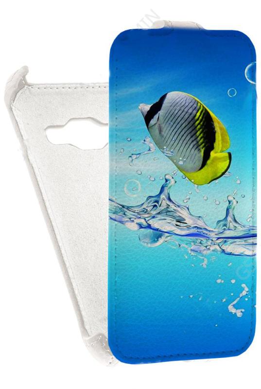 фото Кожаный чехол для samsung galaxy ace 4 lite (g313h) armor case (белый) (дизайн 150)