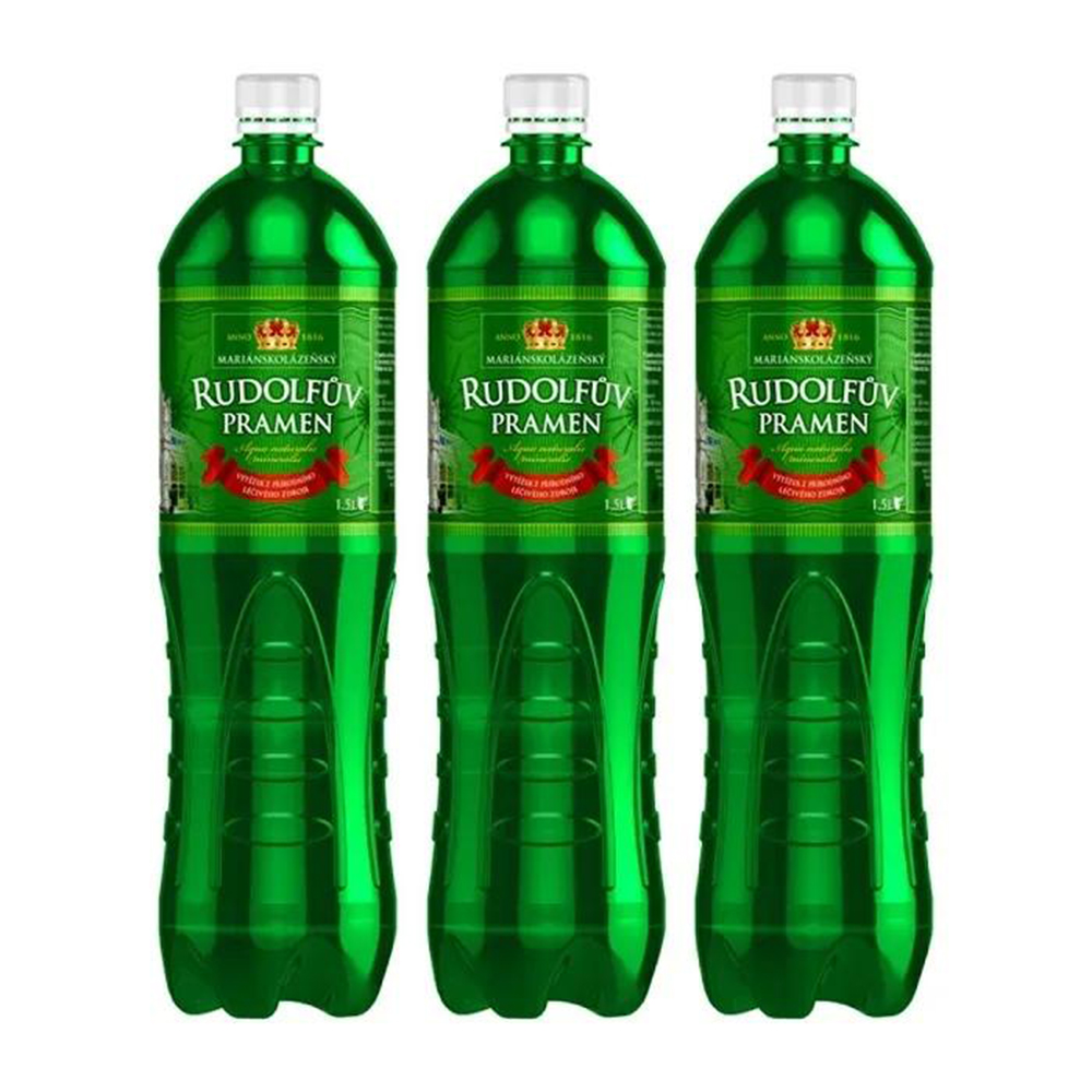 

Вода минеральная Rudolfuv Pramen газированная 3 шт по 1,5 л