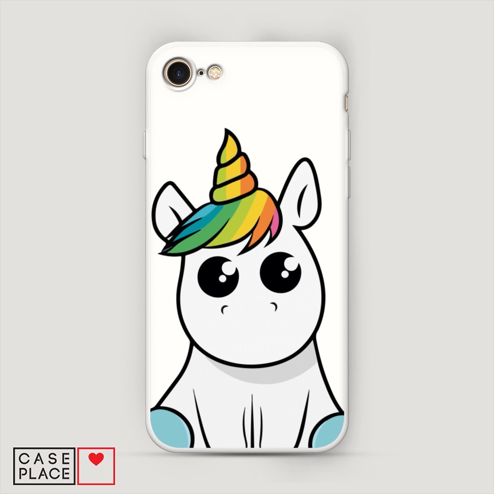 

Матовый силиконовый чехол "Глазастый единорог" на Apple iPhone 8, Глазастый единорог