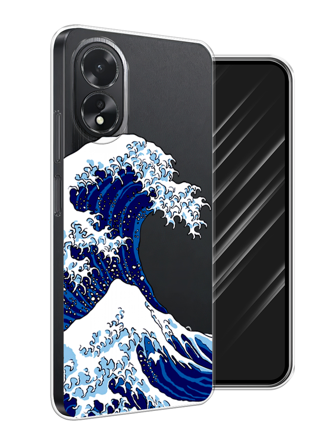 

Чехол Awog на Oppo A18 "Волна в Канагаве", Синий;белый, 2515450-1