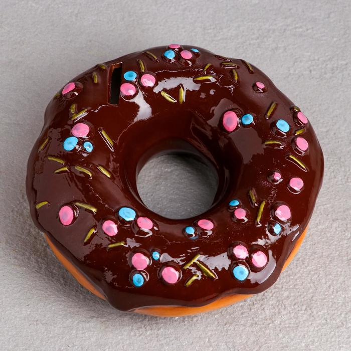 

Копилка "Пончик", коричневая, керамика, 17х7 см