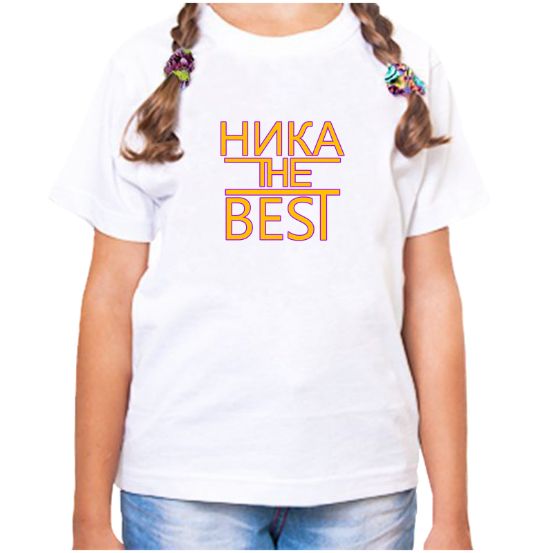 

Футболка девочке белая 24 р-р ника the best, Белый, fdd_Nika_the_best_