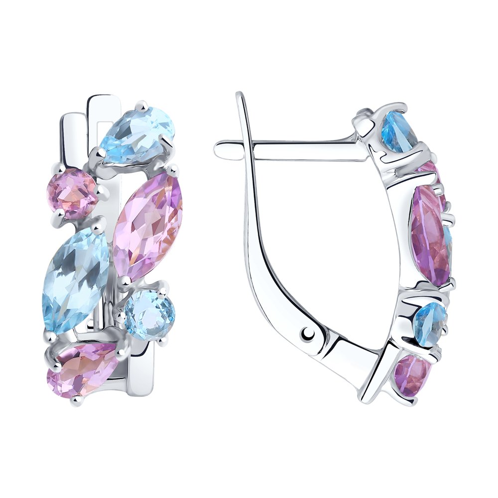 

Серьги из серебра с топазом/аметистом Diamant 94-320-00430-1, 94-320-00430-1