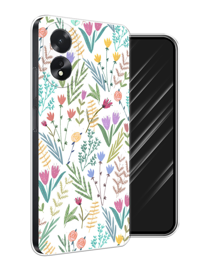

Чехол Awog на Oppo A18 "Полевые цветы рисунок", Белый;зеленый, 2515450-1