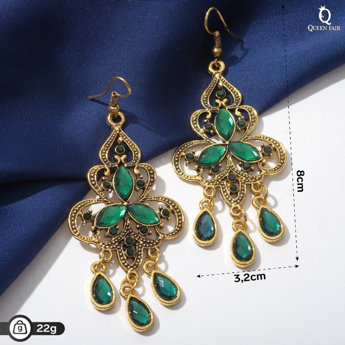 

Серьги из металла Queen Fair 7795733, стекло; стразы, 7795733