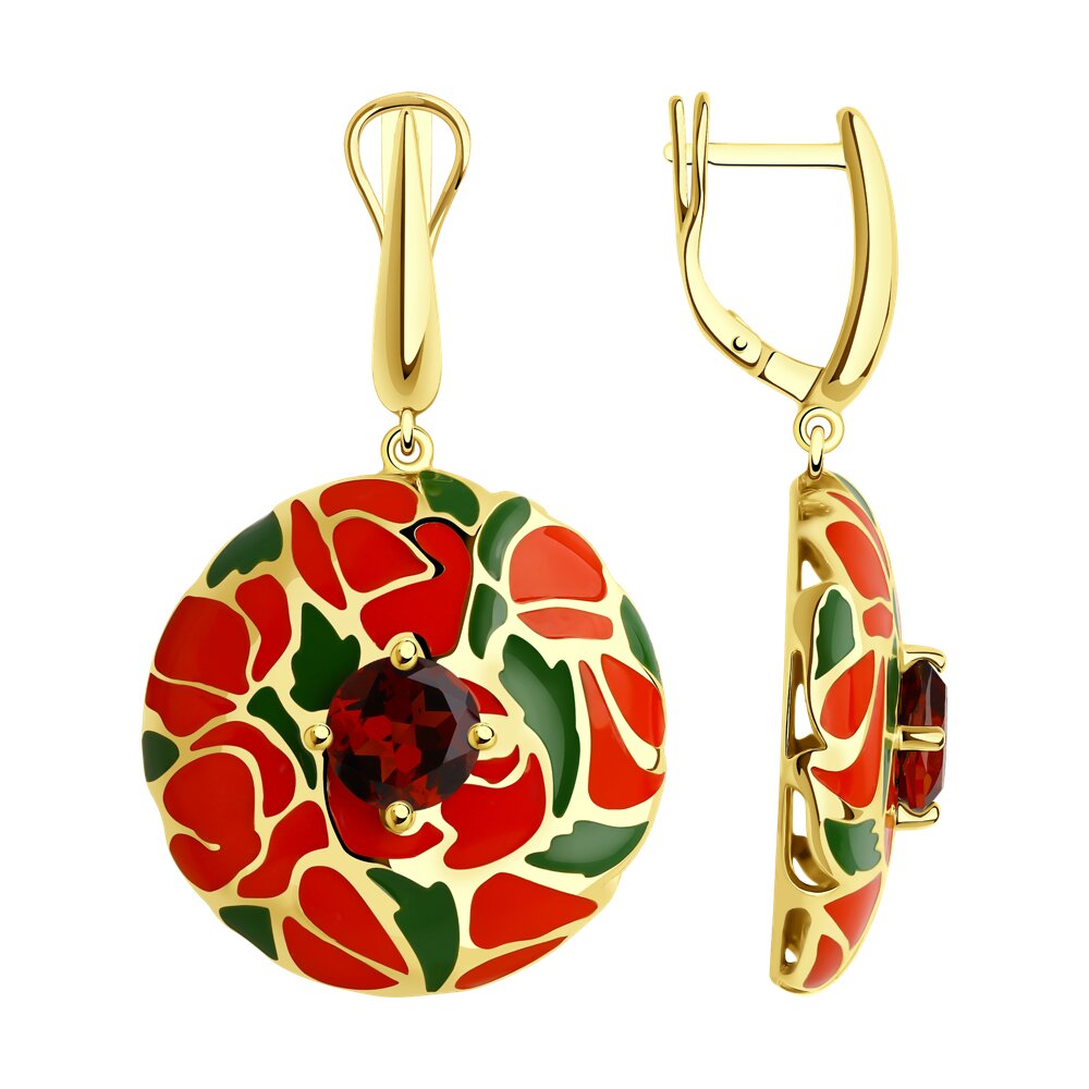 

Серьги подвески из серебра Diamant 93-321-01661-1, ситалл искусственный/эмаль, 93-321-01661-1