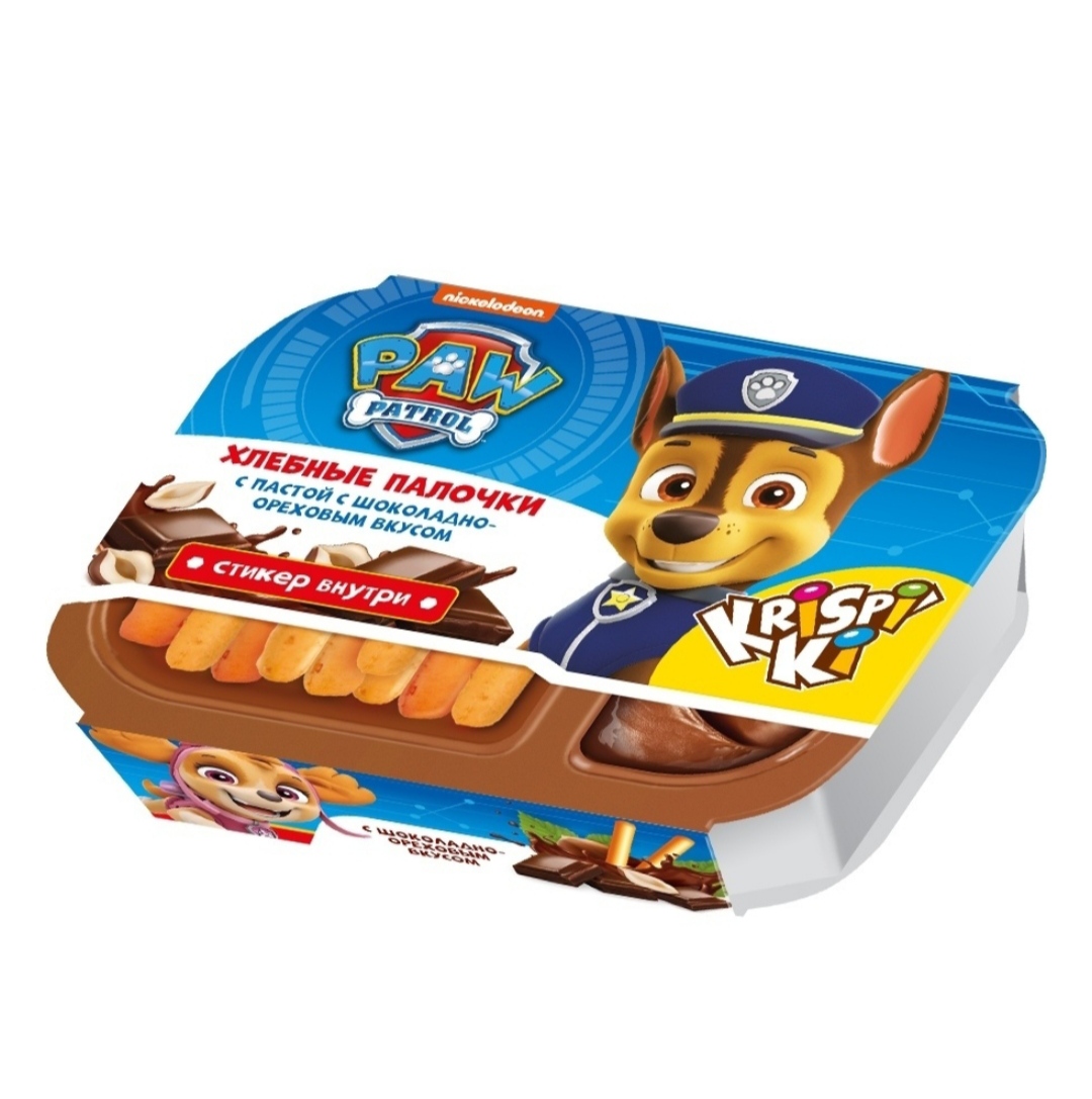 Паста Конфитрейд Щенячий патруль шоколадно-ореховая с хлебными палочками 35 г с игрушкой
