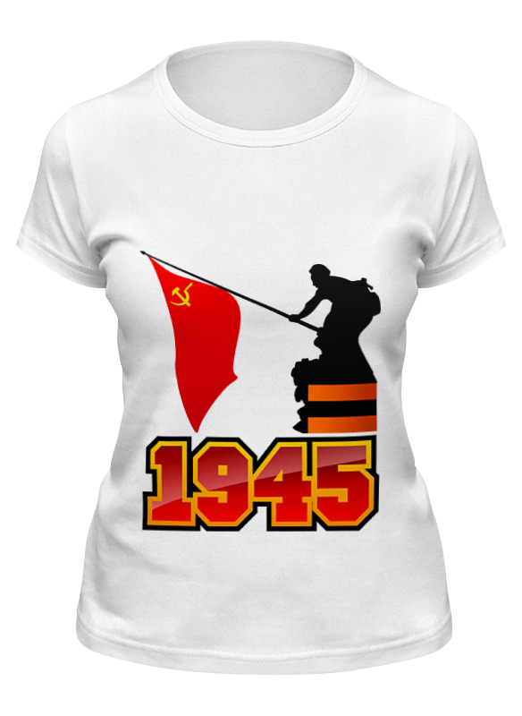 

Футболка женская Printio 1945 флаг белая S, Белый, 1945 флаг