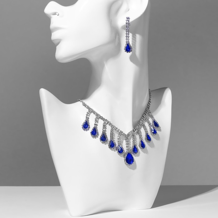 

Комплект (колье, серьги) из меди Queen Fair 9682213, акрил, стразы, 9682213