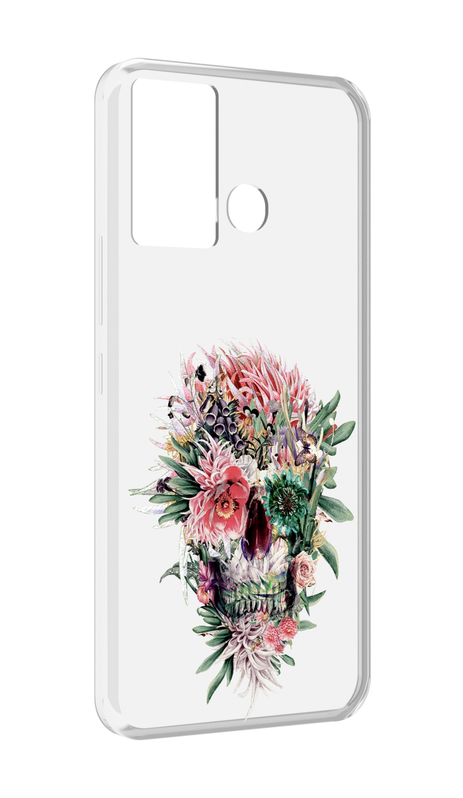 

Чехол MyPads череп из цветов для Infinix Hot 12 Play, Прозрачный, Tocco