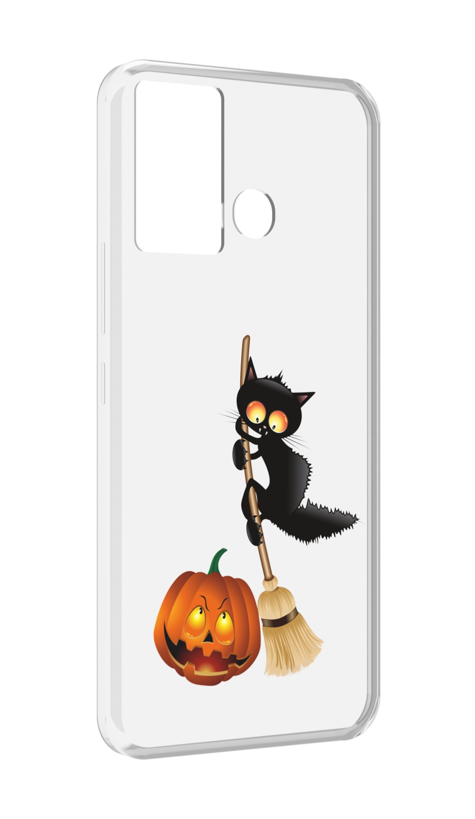 

Чехол MyPads хэлуинский котик для Infinix Hot 12 Play, Прозрачный, Tocco
