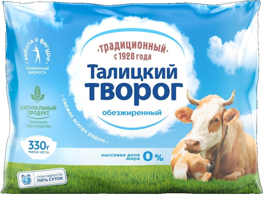 

Творог Талицкий Традиционный обезжиренный 0% 330 г