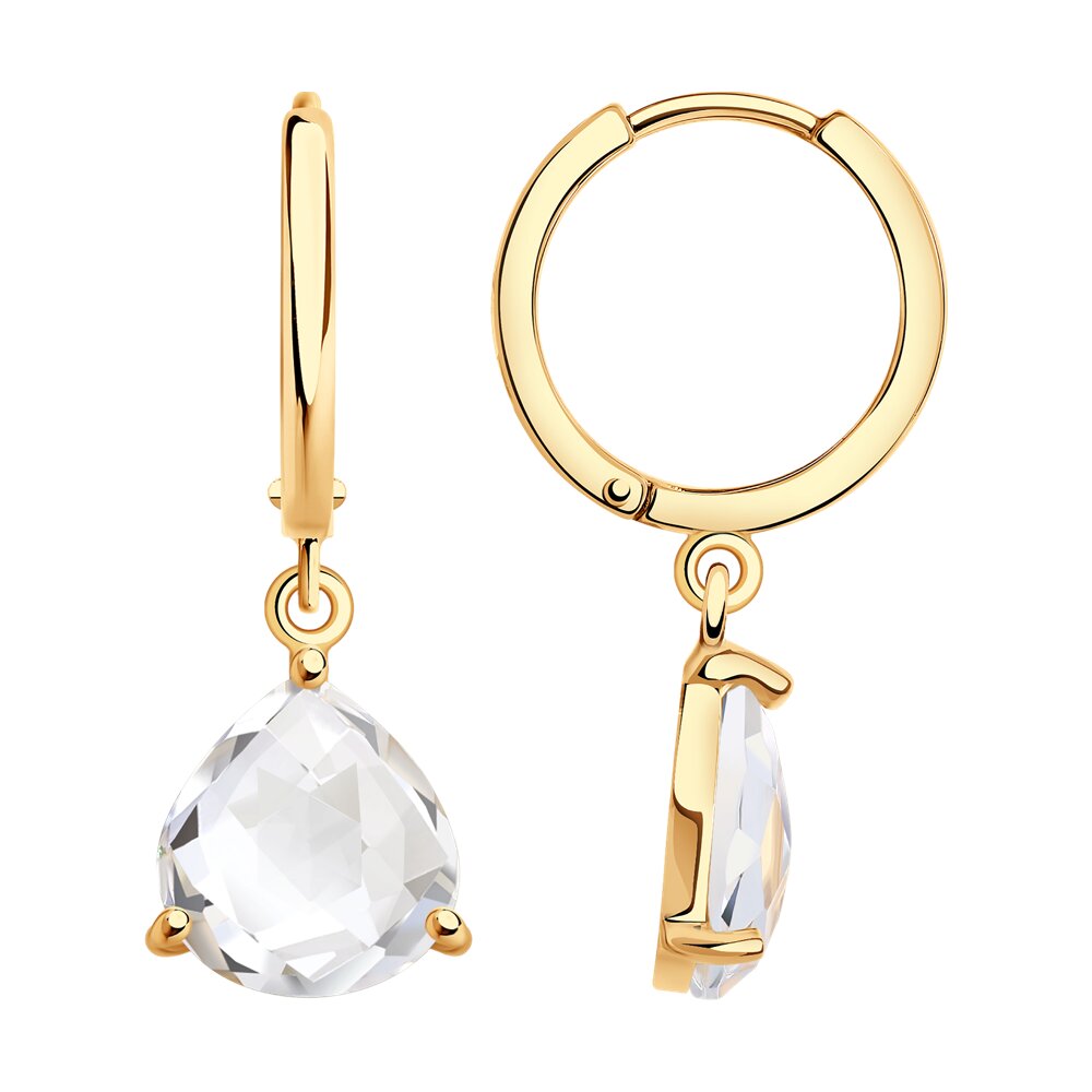 

Серьги конго из красного золота SOKOLOV 728303, горный хрусталь, 728303