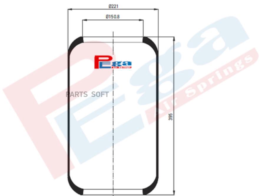 Pega Пневморессора Iveco Mercedes О Н 93197594 P10 450 R25 (10218040/020517/0007843, Китай