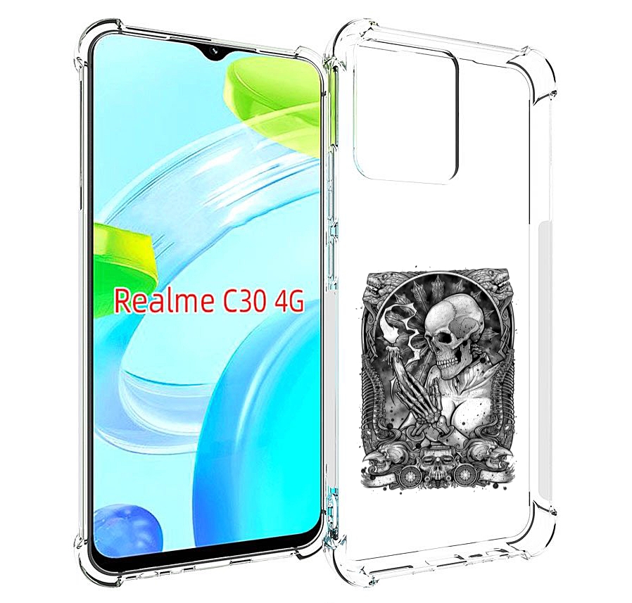 

Чехол MyPads девушка скелет для Realme C30 4G / Narzo 50i Prime, Прозрачный, Tocco