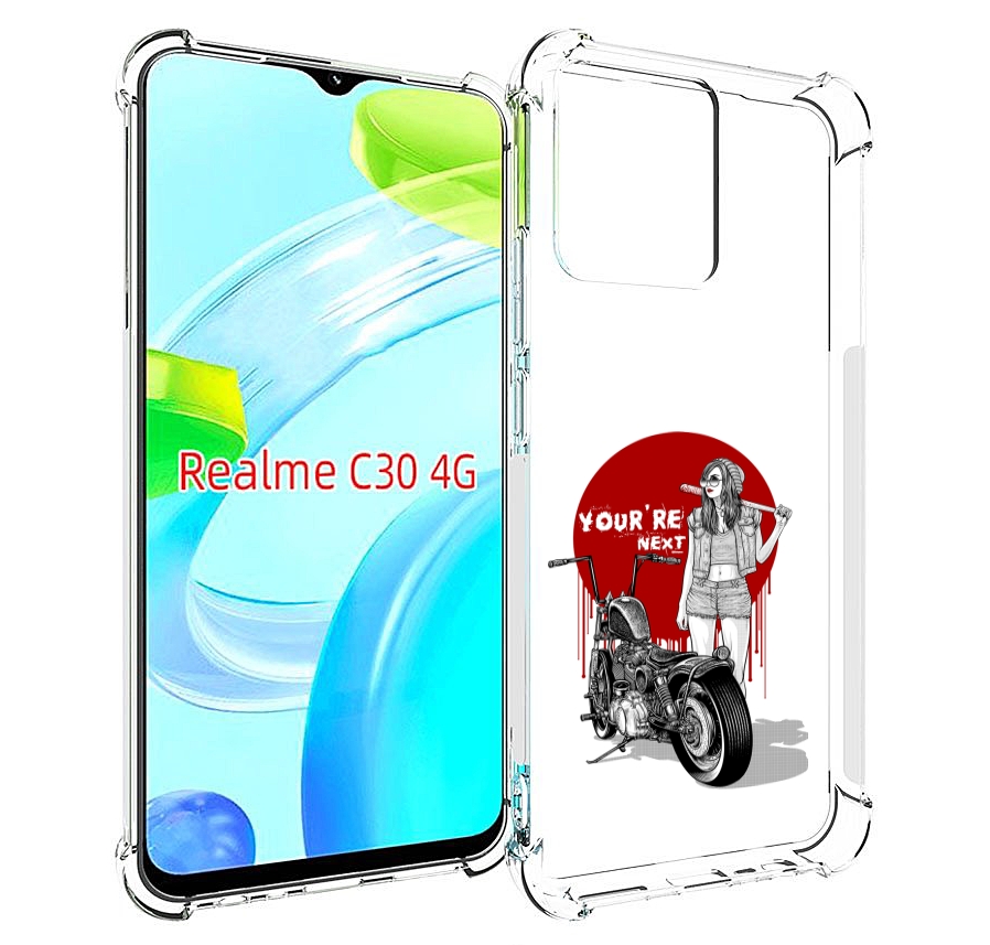 Чехол MyPads девушка с мотоциклом для Realme C30 4G / Narzo 50i Prime