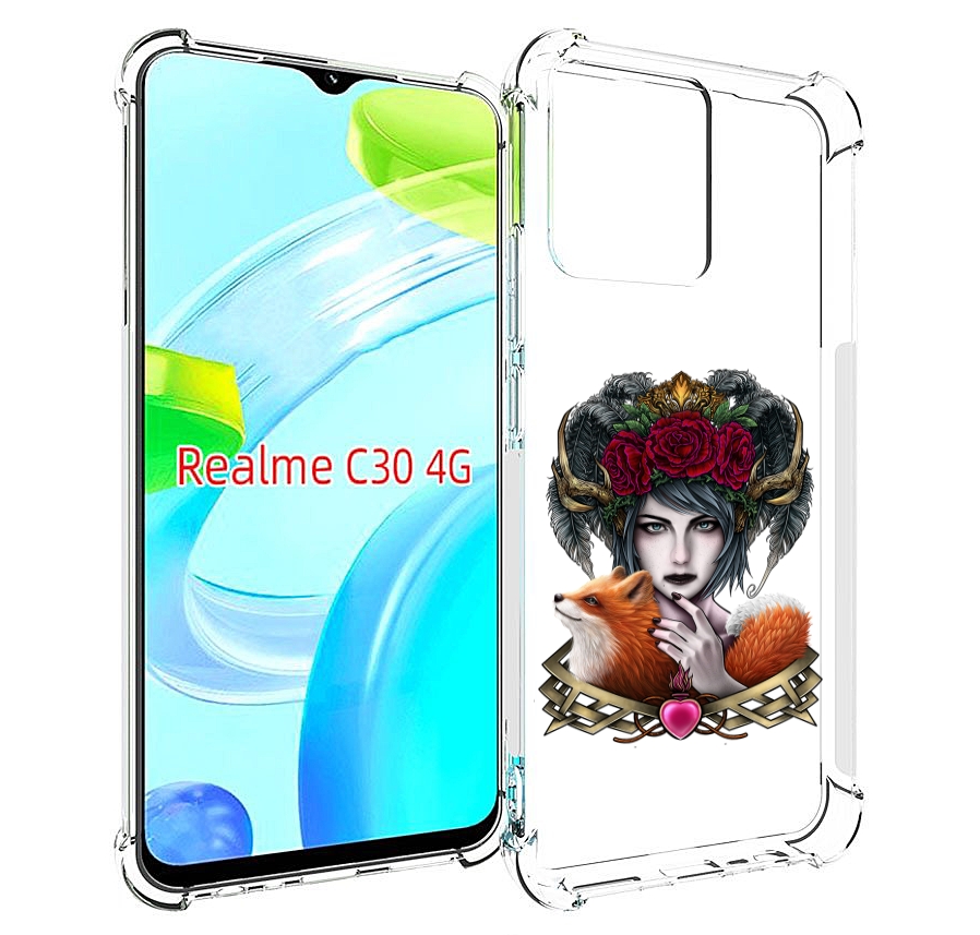 

Чехол MyPads девушка с лисой для Realme C30 4G / Narzo 50i Prime, Прозрачный, Tocco