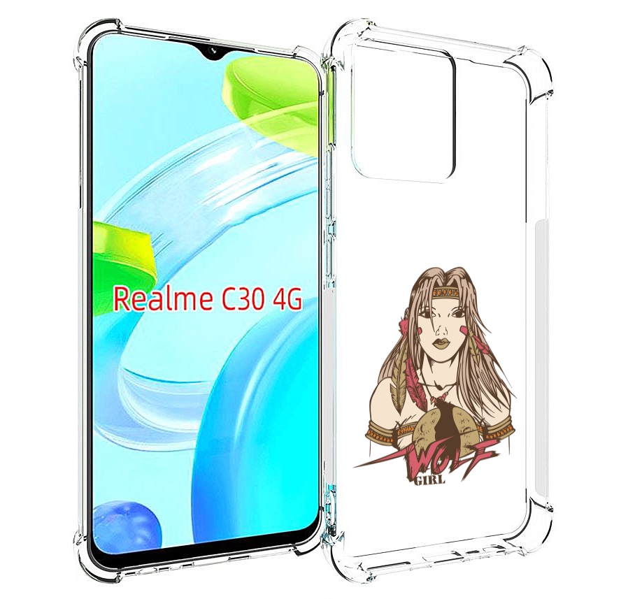 

Чехол MyPads девушка волк для Realme C30 4G / Narzo 50i Prime, Прозрачный, Tocco