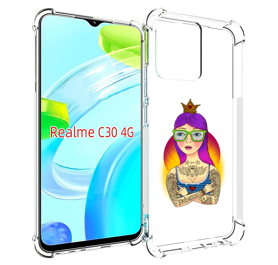 

Чехол MyPads девушка в татуировках с короной для Realme C30 4G / Narzo 50i Prime, Прозрачный, Tocco