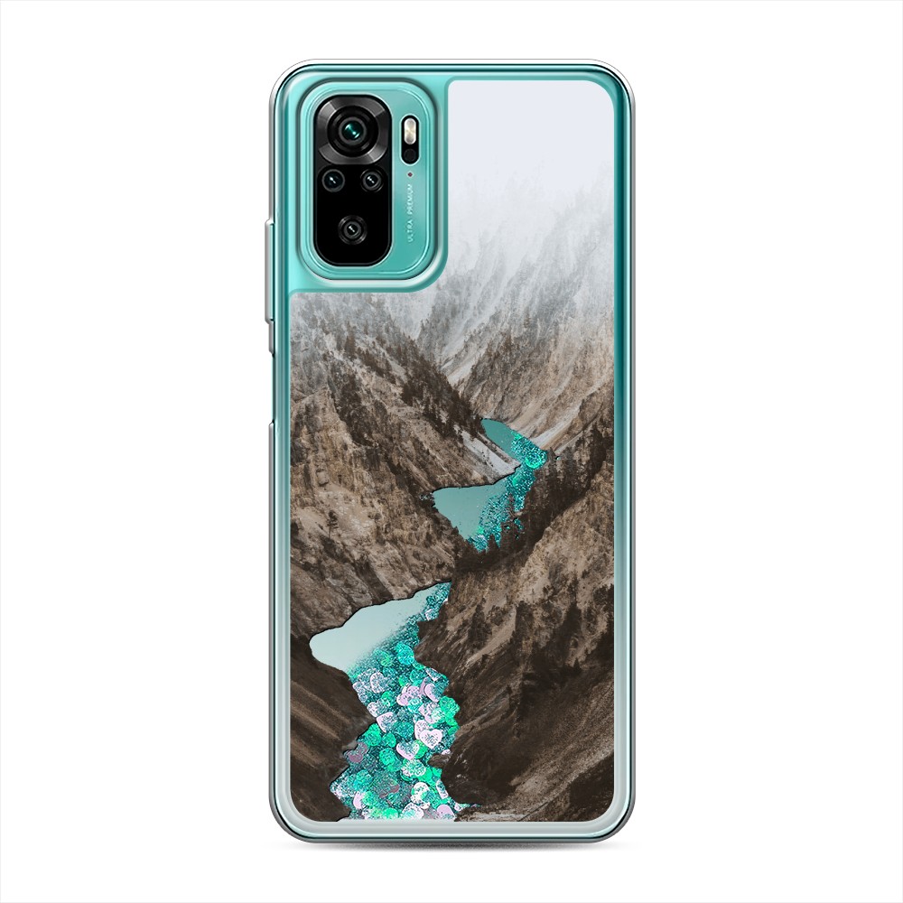 

Жидкий чехол с блестками "Горная река" на Xiaomi Redmi Note 10S