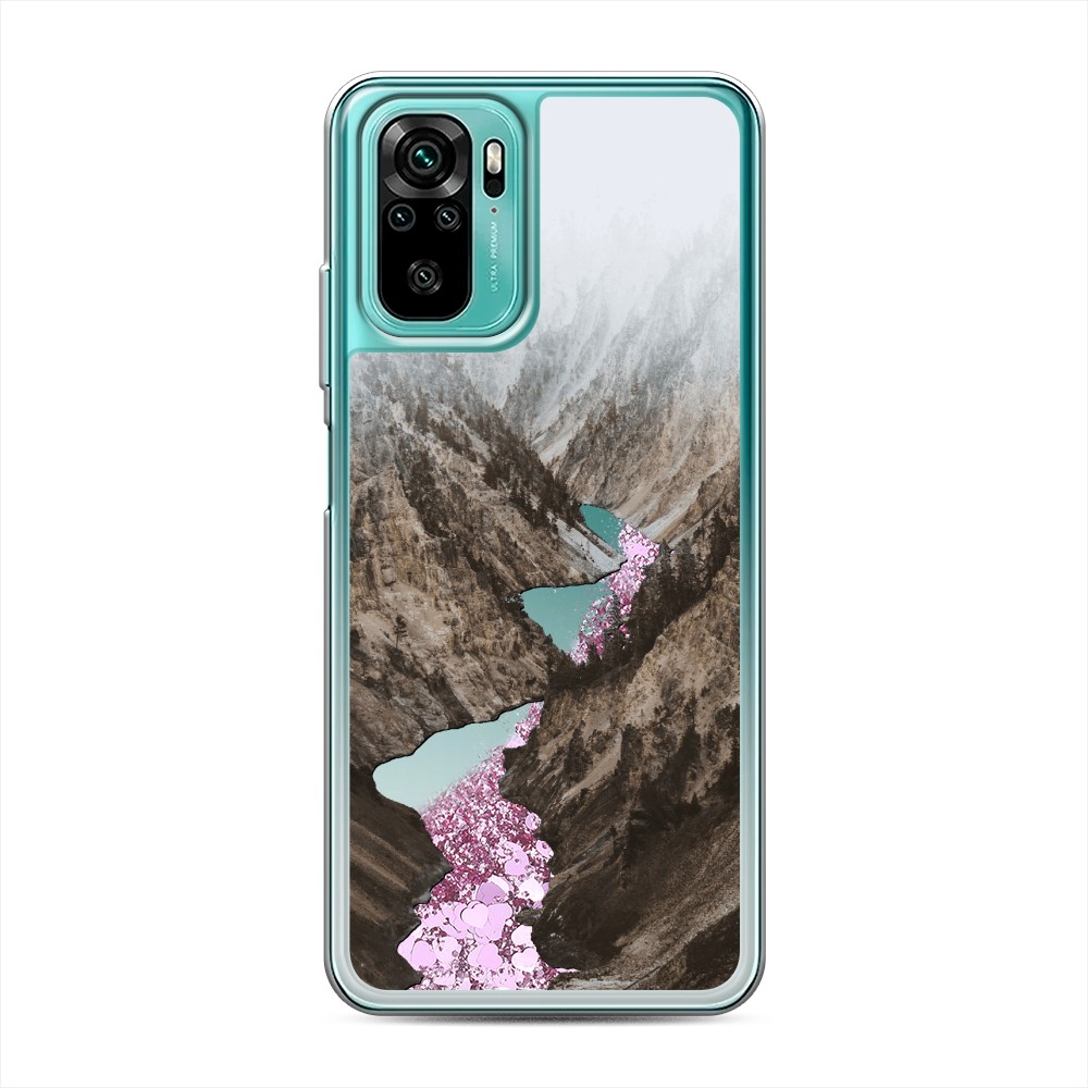 

Жидкий чехол с блестками "Горная река" на Xiaomi Redmi Note 10S