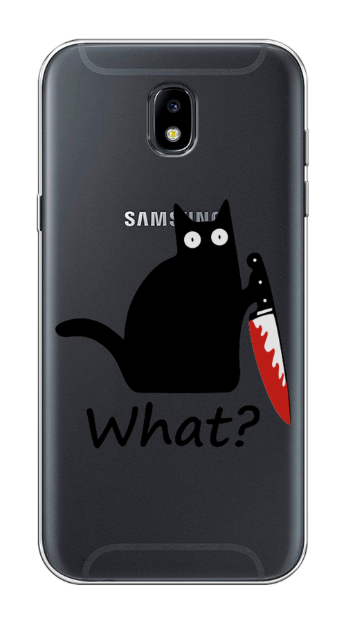 

Чехол на Samsung Galaxy J5 2017 "Котик с ножом", Черный;красный, 22850-6