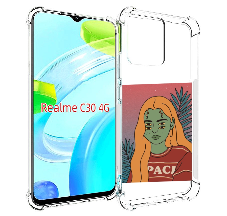 

Чехол MyPads четырехглазая девушка женский для Realme C30 4G / Narzo 50i Prime, Прозрачный, Tocco