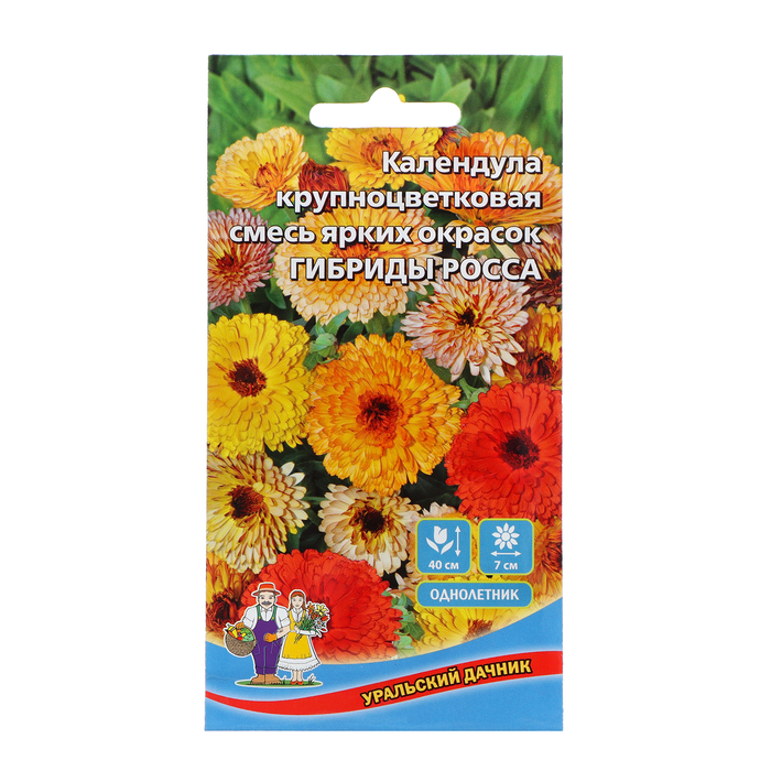 

Семена Цветов Календула крупноцветковая "Гибриды Росса" ,0 ,25 г , (3 шт.)