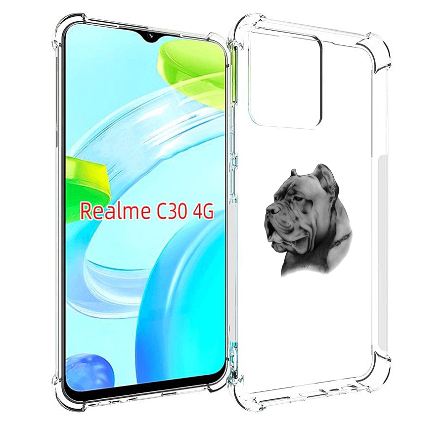 

Чехол MyPads грозный бульдог для Realme C30 4G / Narzo 50i Prime, Прозрачный, Tocco