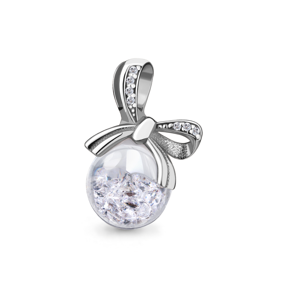 

Подвеска из серебра с стеклом и фианитом Aquamarine 24228А_925_р, 24228А_925_р
