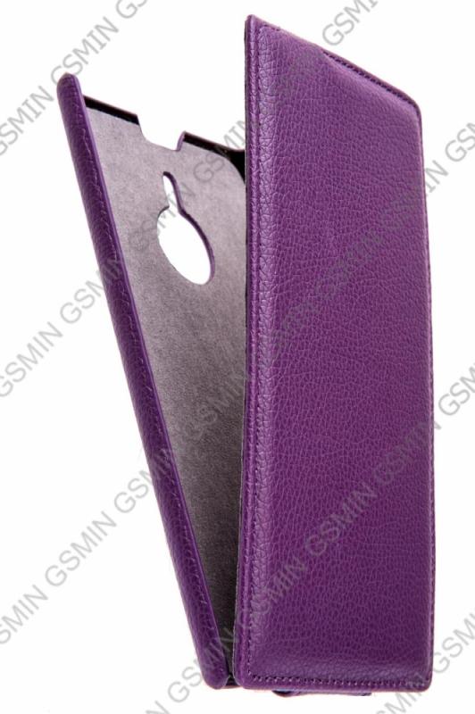 фото Кожаный чехол для nokia lumia 1520 armor case "full" (фиолетовый)