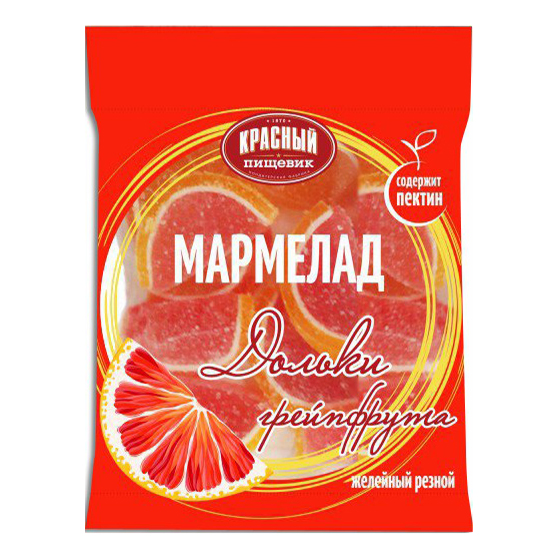 

Мармелад Красный пищевик дольки грейпфрута 210 г