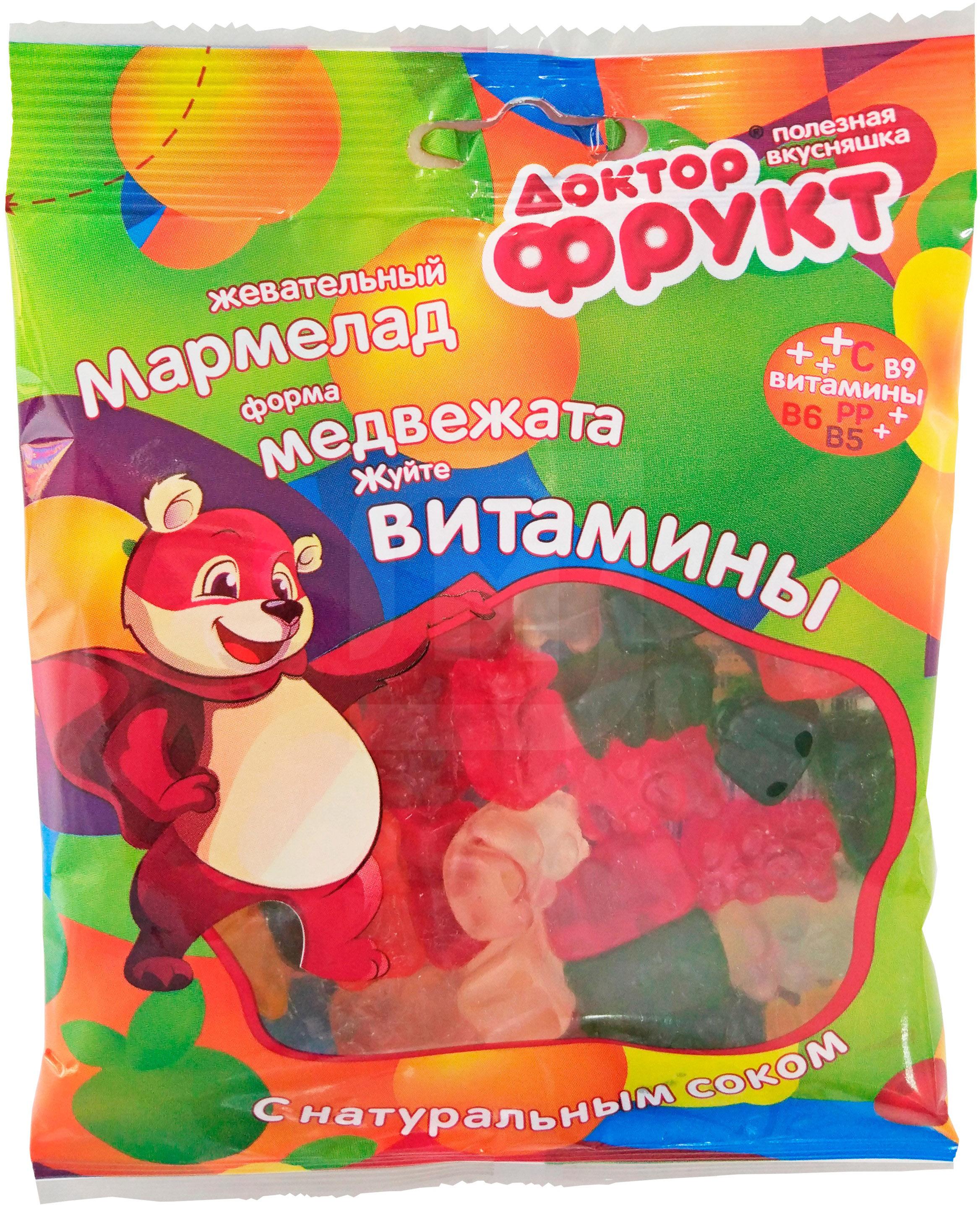 Мармелад Русский кондитер Доктор фрукт жевательный фруктовый медвежата 75 г