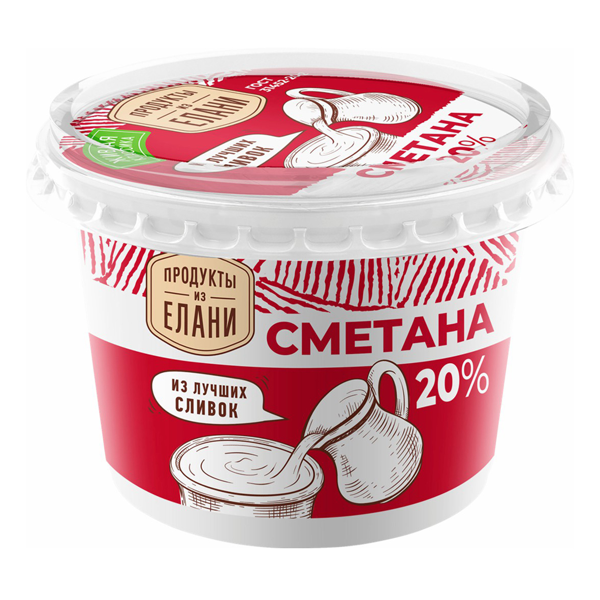 фото Сметана продукты из елани бзмж 20% 150г