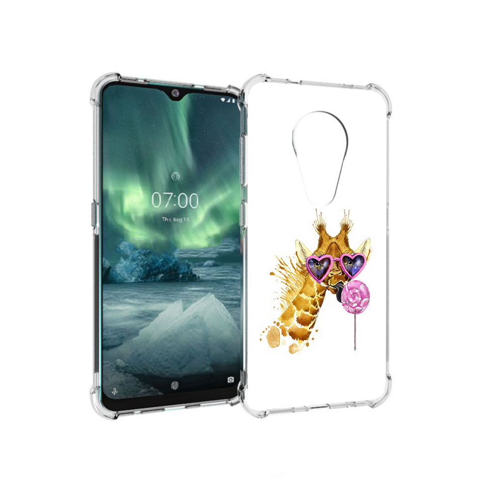 

Чехол MyPads Tocco для Nokia 7.2 акварельный жираф (PT139171.105.217), Прозрачный, Tocco